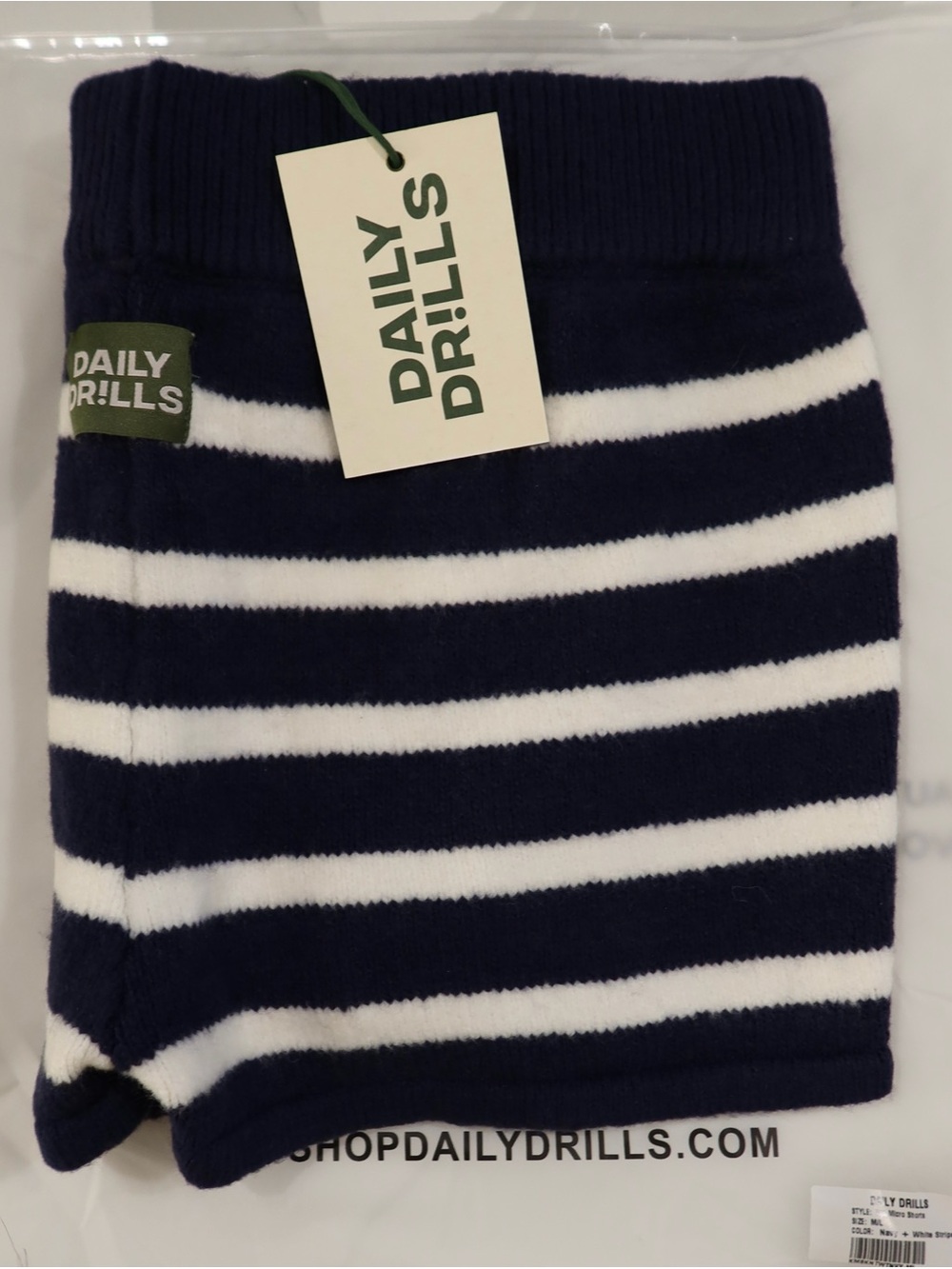 Daily Drills Navy & White Striped Bottoms